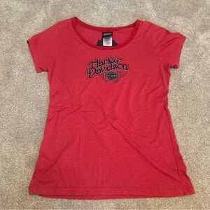 red harley davison short sleeve tee